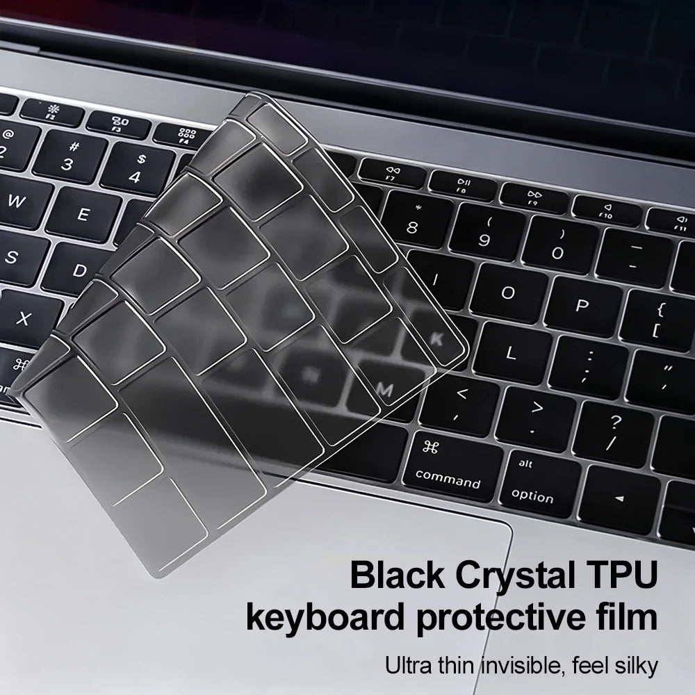 Ultra-Thin TPU Keyboard Cover for MacBook Air & Pro — Compatible with 13”, 14”, 15”, and 16” Models Including M1 & M2 Versions
