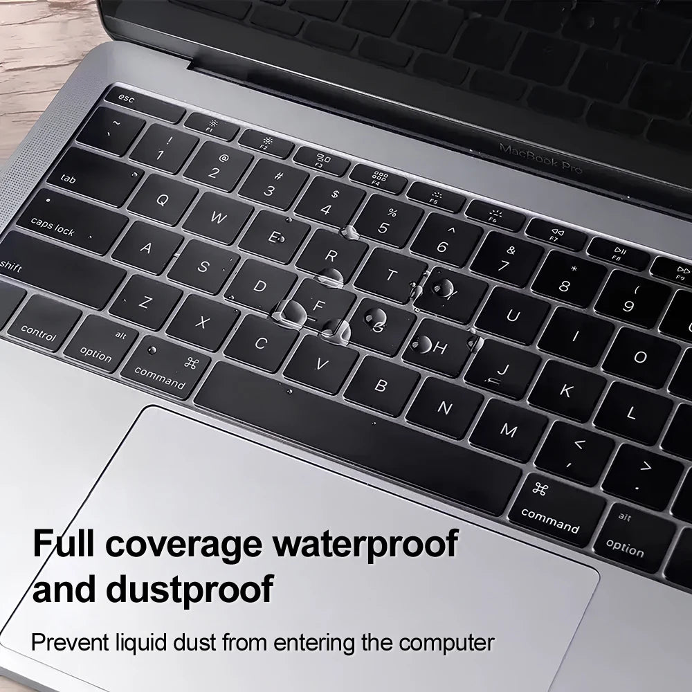 Ultra-Thin TPU Keyboard Cover for MacBook Air & Pro — Compatible with 13”, 14”, 15”, and 16” Models Including M1 & M2 Versions