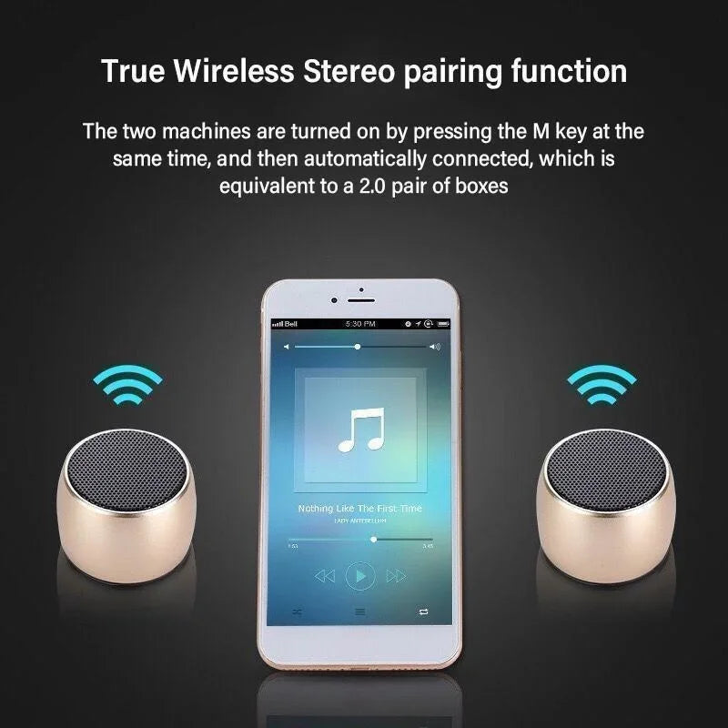 Mini Wireless Bluetooth Speaker — Portable Metal Loudspeaker for Phones, Laptops & Music Playback