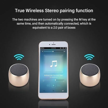 Mini Wireless Bluetooth Speaker — Portable Metal Loudspeaker for Phones, Laptops & Music Playback